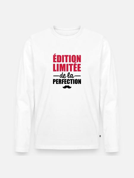 édition limitée de la perfection - T-shirt manches longues Premium bio Homme - blanc