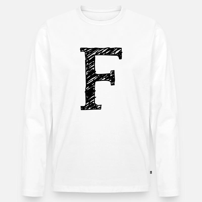 F - Männer Premium Bio Langarmshirt - Weiß