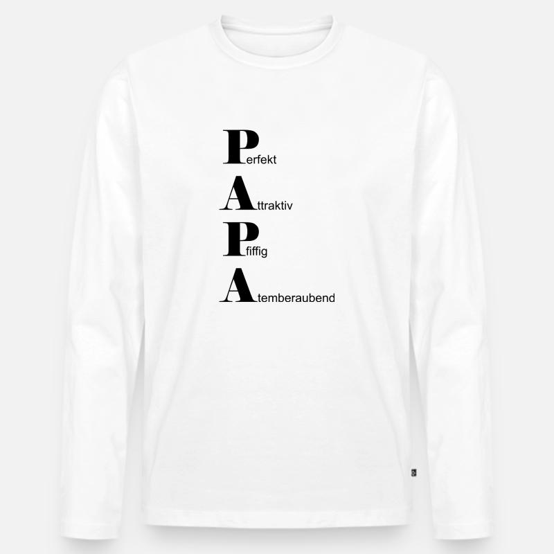 Vatertag Geschenkidee - Männer Premium Bio Langarmshirt - Weiß