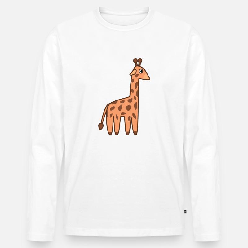 Giraffe - Männer Premium Bio Langarmshirt - Weiß