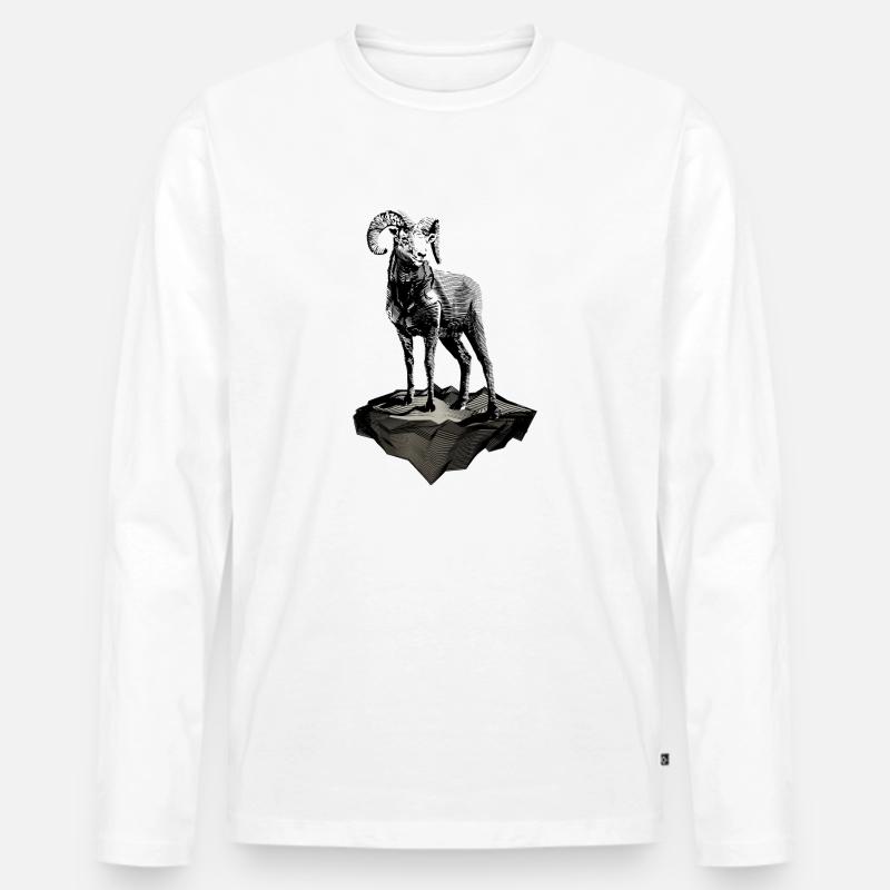 Widder - Aries -Tierkreiszeichen - Sternzeichen - Männer Premium Bio Langarmshirt - Weiß