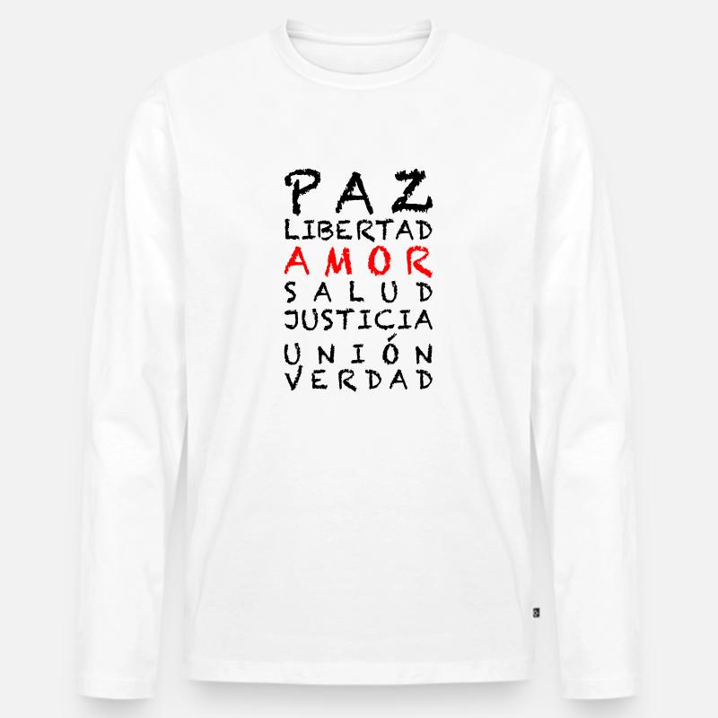 4 FREEDOM Español - Männer Premium Bio Langarmshirt - Weiß