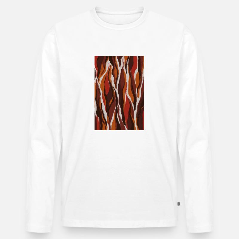 Red Tiger Pattern - Männer Premium Bio Langarmshirt - Weiß