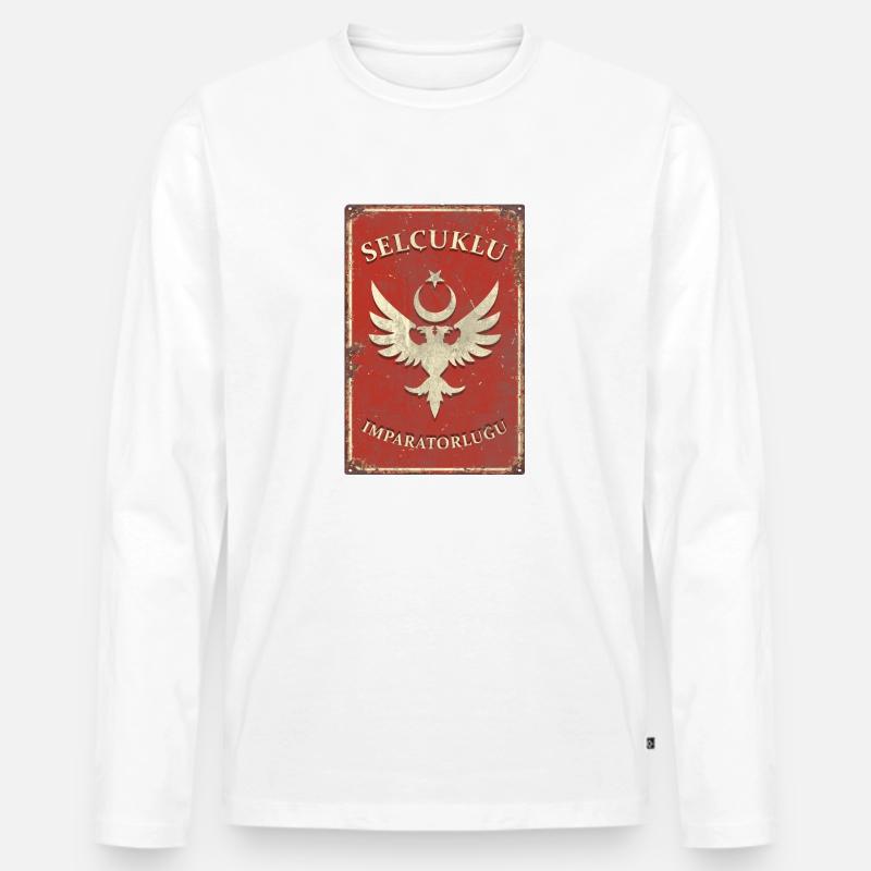 Selçuklu - Männer Premium Bio Langarmshirt - Weiß