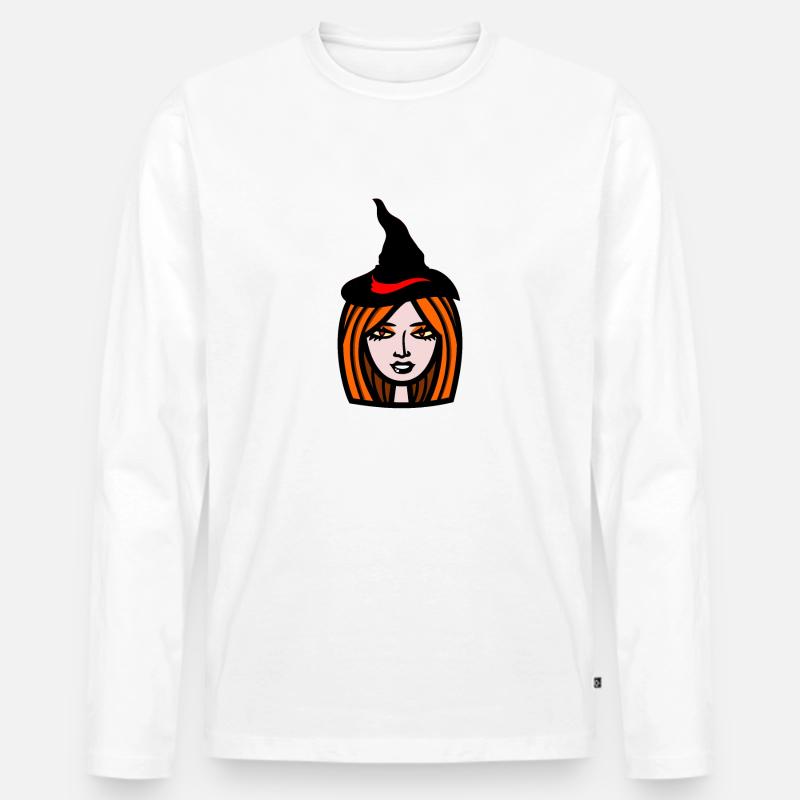 Nur hexische Dinge - Männer Premium Bio Langarmshirt - Weiß