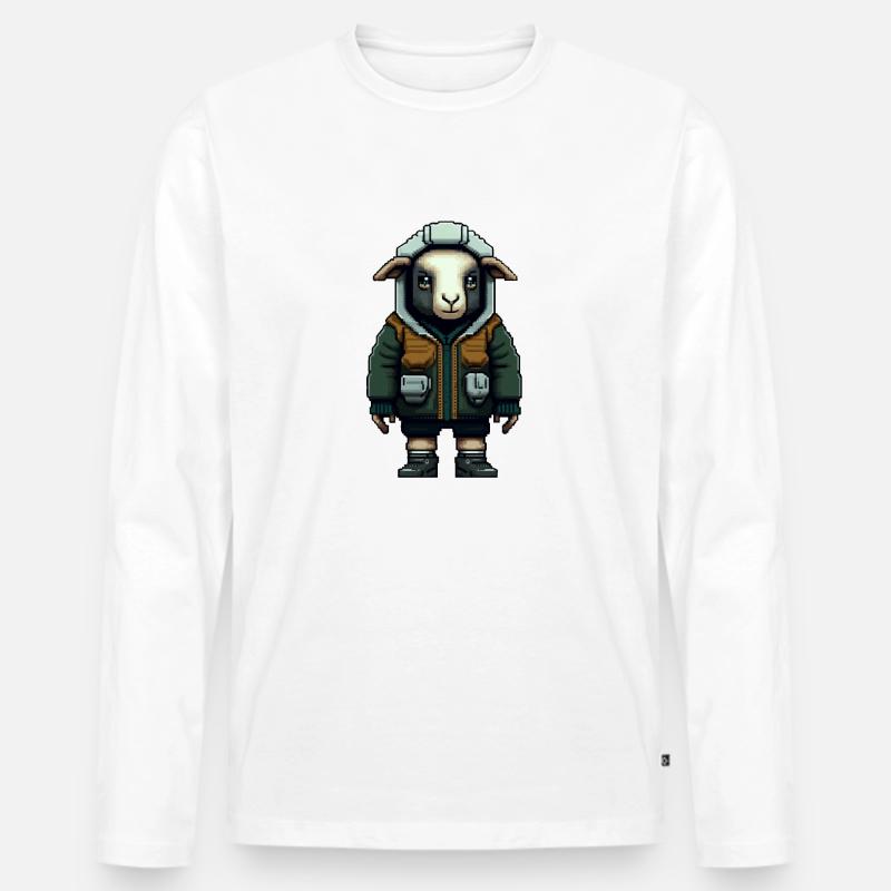 Wooligan ein Hooligan-Schaf - Männer Premium Bio Langarmshirt - Weiß