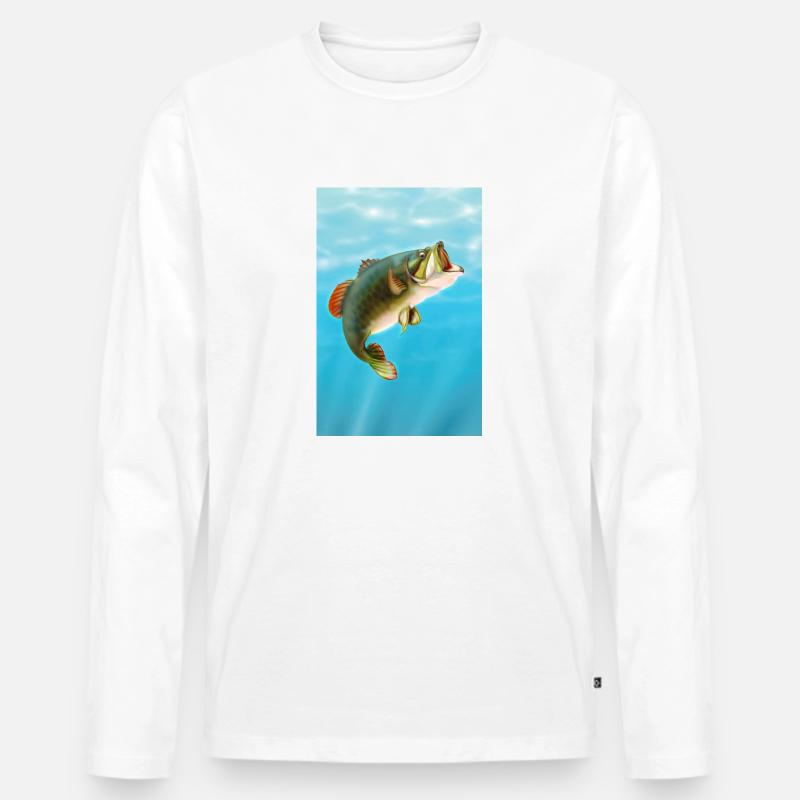 Koi-Karpfen - Männer Premium Bio Langarmshirt - Weiß