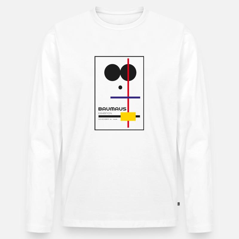 Baumaus Exhibition - Männer Premium Bio Langarmshirt - Weiß