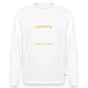 Therapy - Men's Premium Organic Long Sleeve Shirt - white - Front - Nico (187cm)