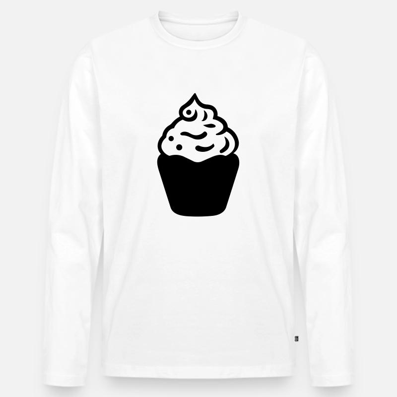 Cupcake - Männer Premium Bio Langarmshirt - Weiß