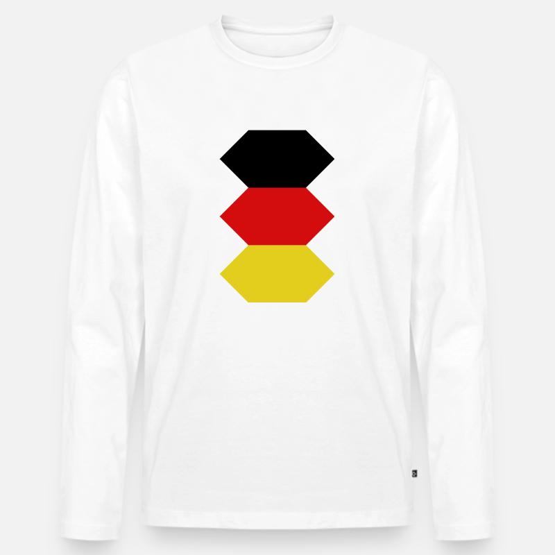 Deutschlandfarben - Männer Premium Bio Langarmshirt - Weiß