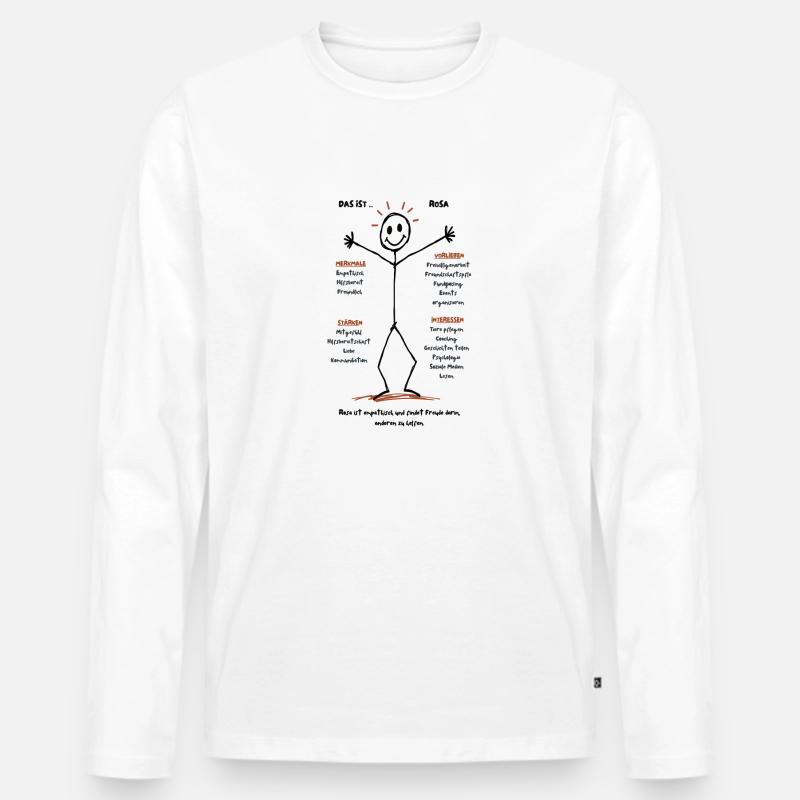 Das ist Rosa Empathie - Männer Premium Bio Langarmshirt - Weiß