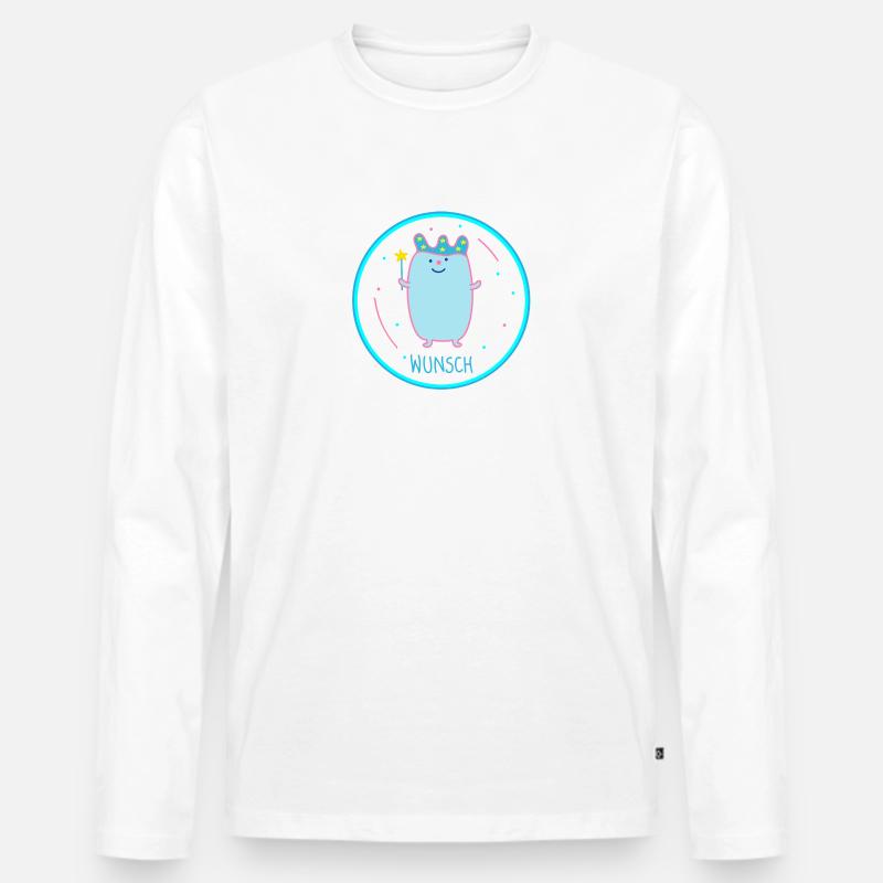 Wunschprinz als Fee (b) - Männer Premium Bio Langarmshirt - Weiß