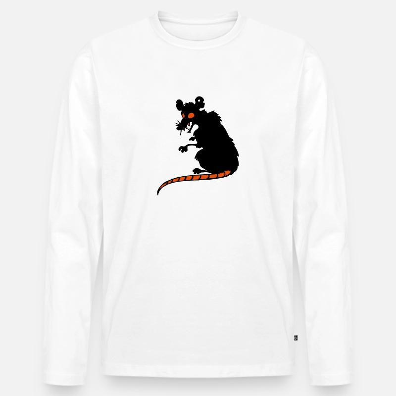 Miese Ratte - Männer Premium Bio Langarmshirt - Weiß