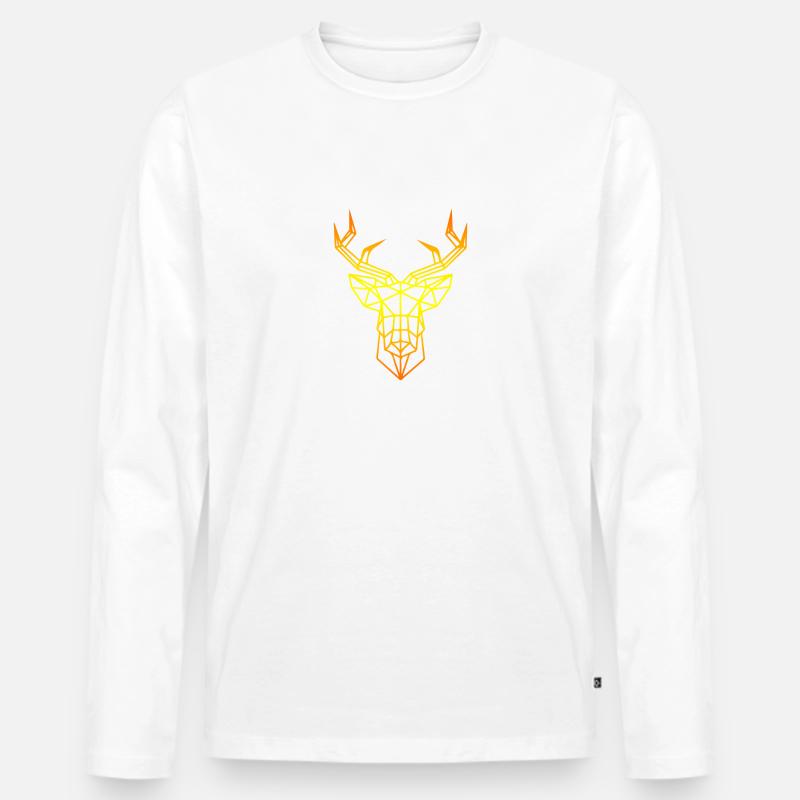 Deer - Männer Premium Bio Langarmshirt - Weiß