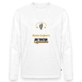 Un viticulteur exceptionnel donne toujours - T-shirt manches longues Premium bio Homme - blanc - Devant - Nico (187cm)