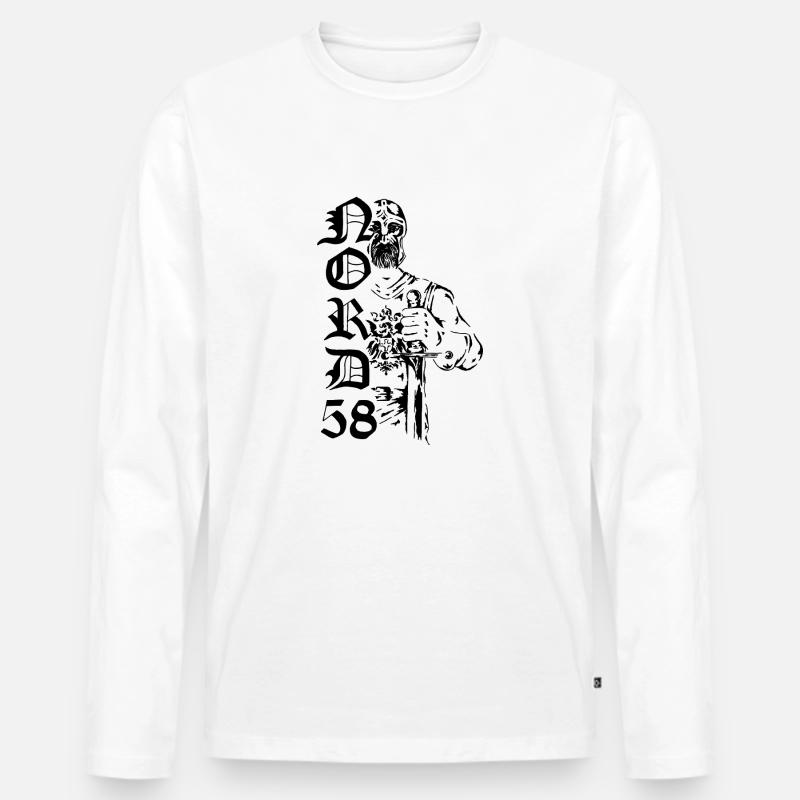 Nord58 Ritter - Männer Premium Bio Langarmshirt - Weiß