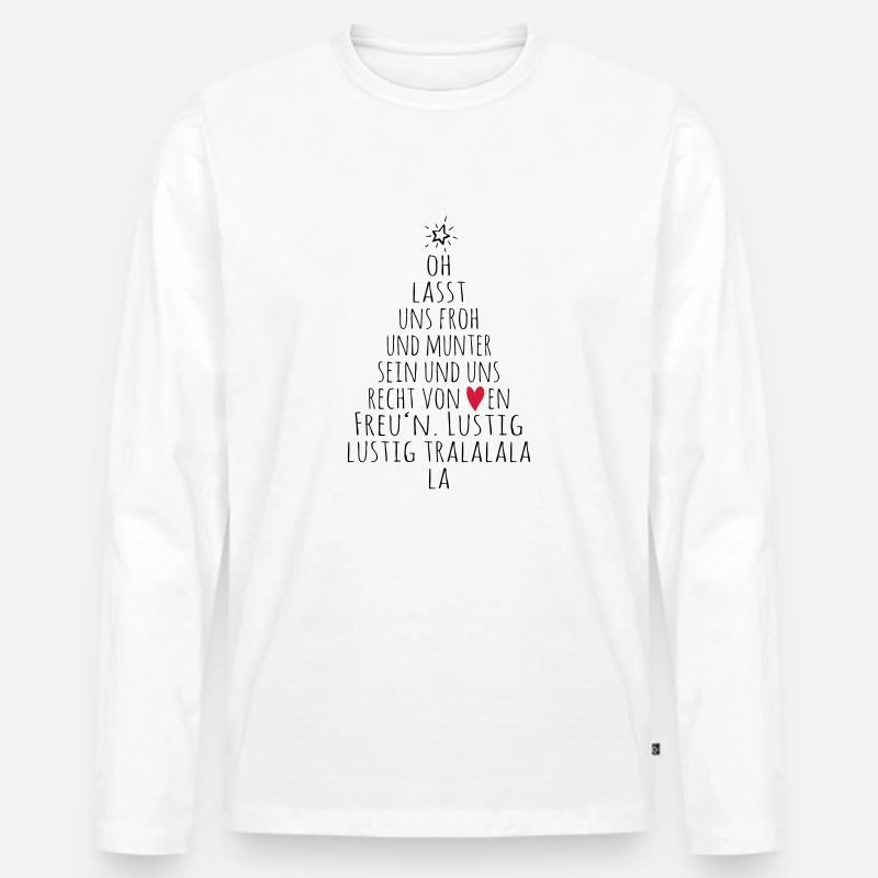 froh und munter - Männer Premium Bio Langarmshirt - Weiß