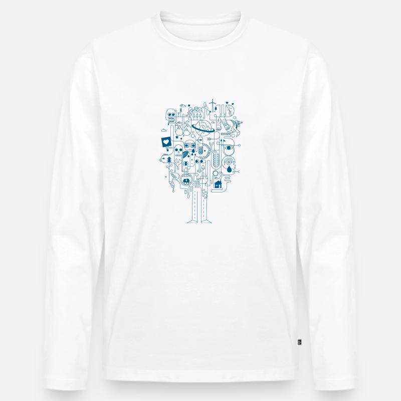 Creative - Männer Premium Bio Langarmshirt - Weiß