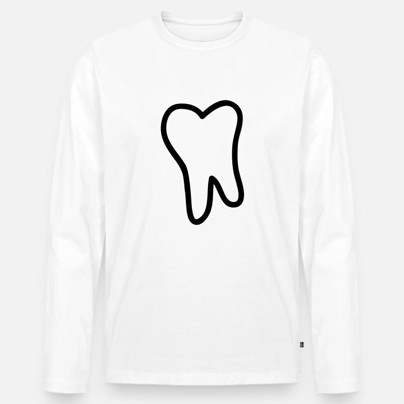 tooth - Männer Premium Bio Langarmshirt - Weiß