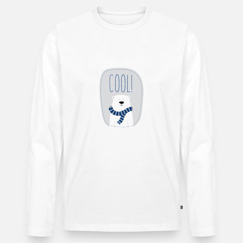 cool polar bear - Männer Premium Bio Langarmshirt - Weiß