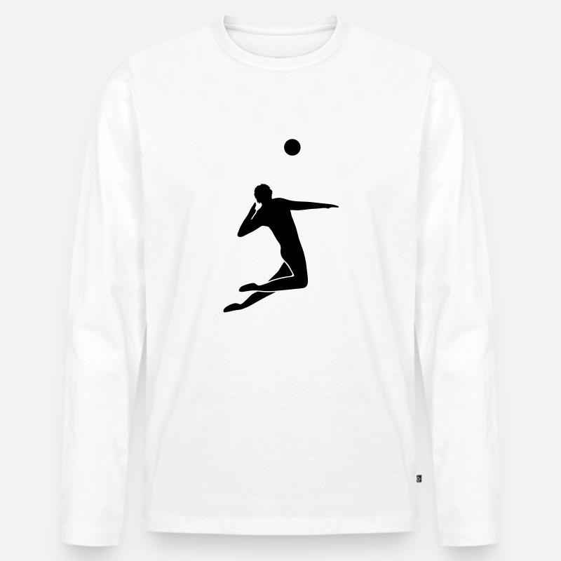 Volleyball - Männer Premium Bio Langarmshirt - Weiß
