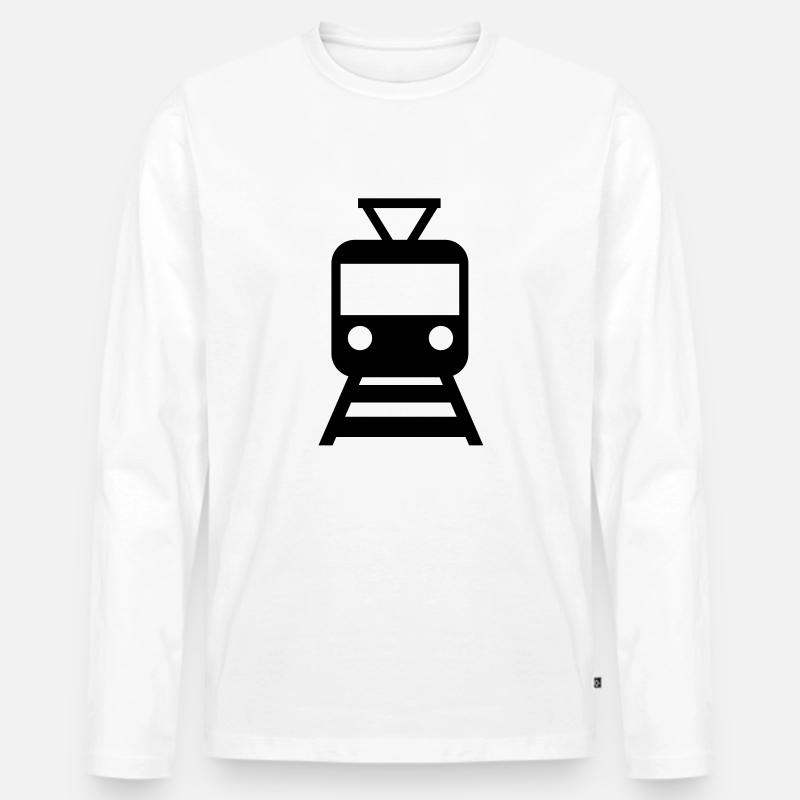 train___f1 - Männer Premium Bio Langarmshirt - Weiß