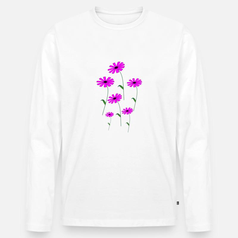 Frühling, Spring. - Männer Premium Bio Langarmshirt - Weiß