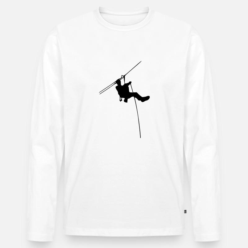 Hochseilgarten - Männer Premium Bio Langarmshirt - Weiß