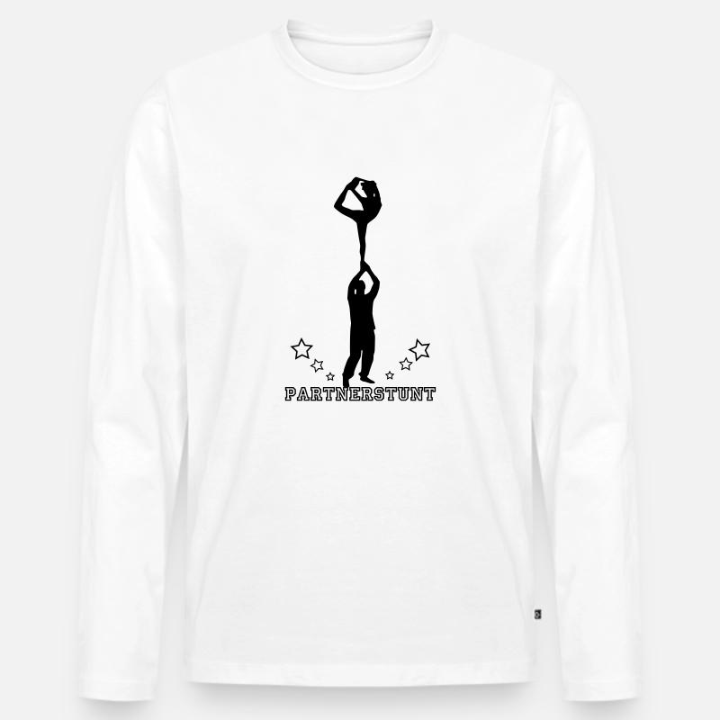 Partnerstunt - Männer Premium Bio Langarmshirt - Weiß