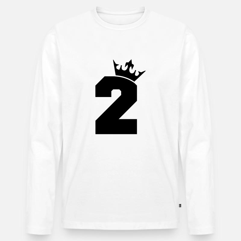 2_krone - Männer Premium Bio Langarmshirt - Weiß
