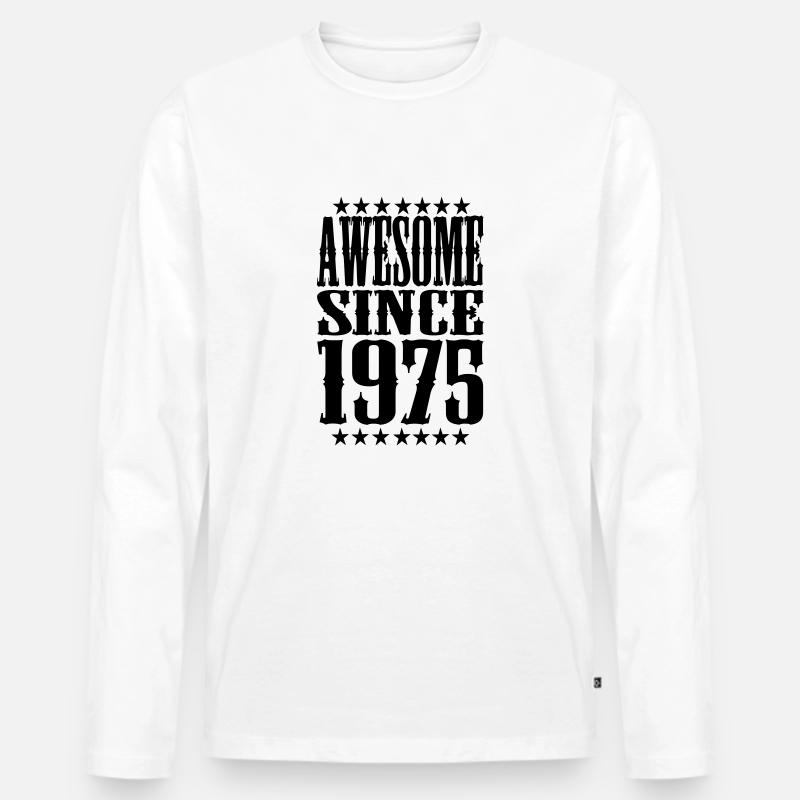 awsome_1975 - Männer Premium Bio Langarmshirt - Weiß