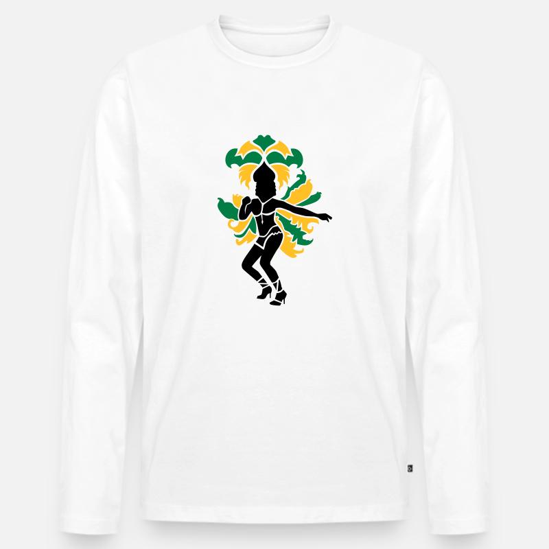 Samba - Männer Premium Bio Langarmshirt - Weiß