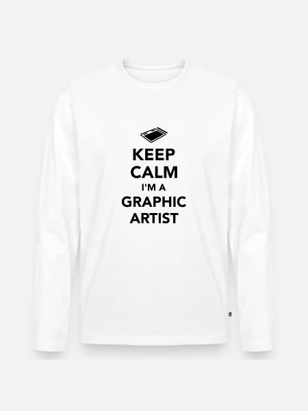 Grafiker - Männer Premium Bio Langarmshirt - Weiß