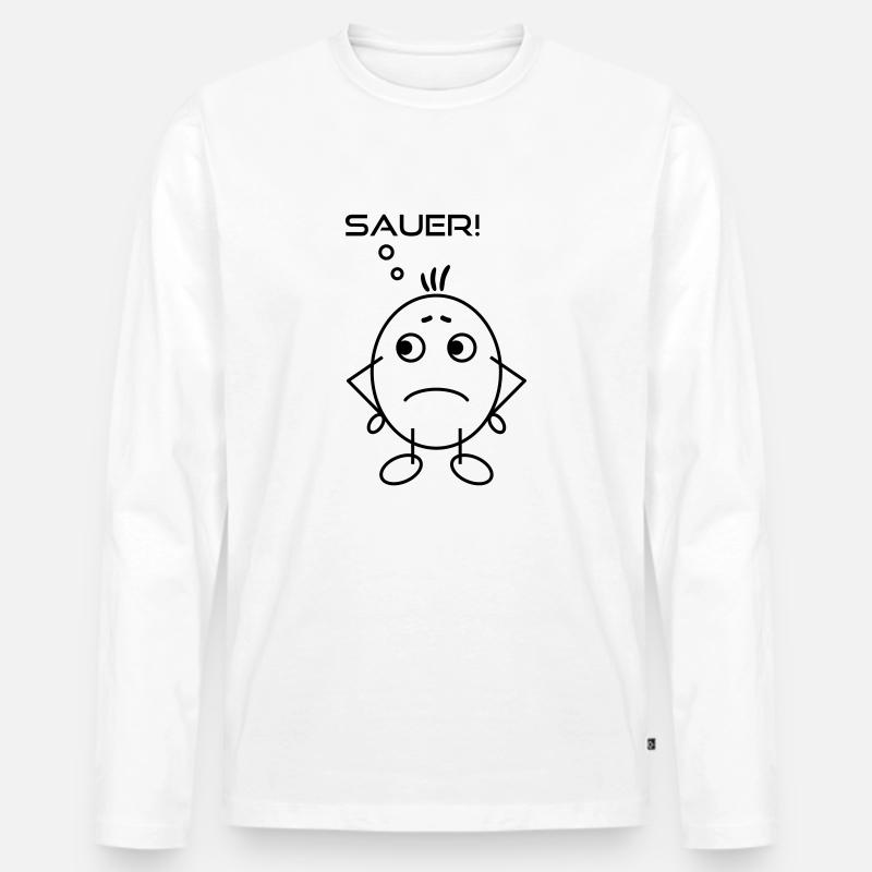Eierkopf sauer - Männer Premium Bio Langarmshirt - Weiß