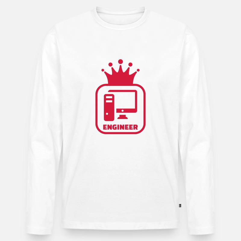 Computer / Informatiker / Aussenseiter / Ingenieur - Männer Premium Bio Langarmshirt - Weiß