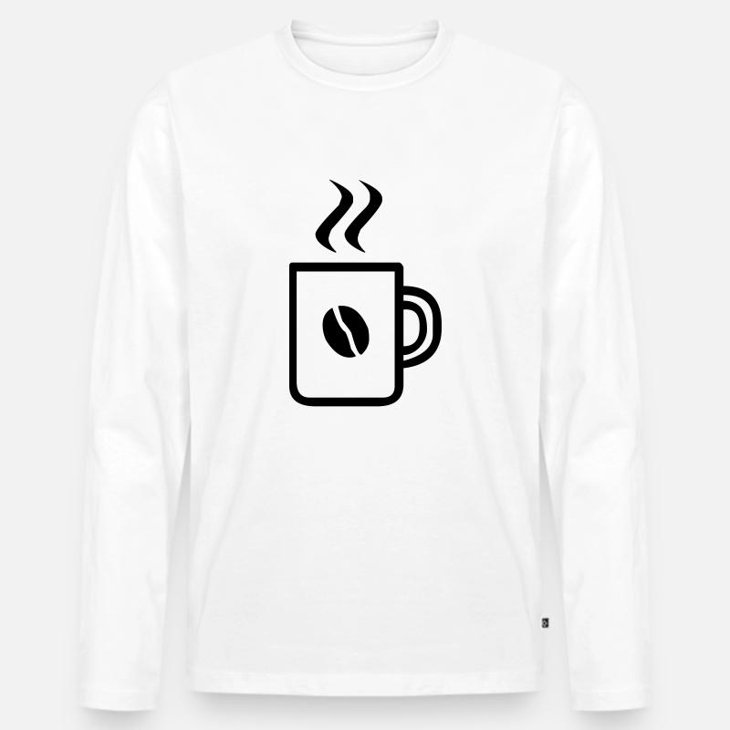 kaffee design - Männer Premium Bio Langarmshirt - Weiß