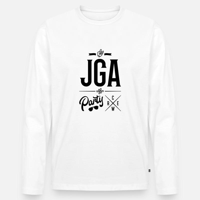 jga crew party - Männer Premium Bio Langarmshirt - Weiß