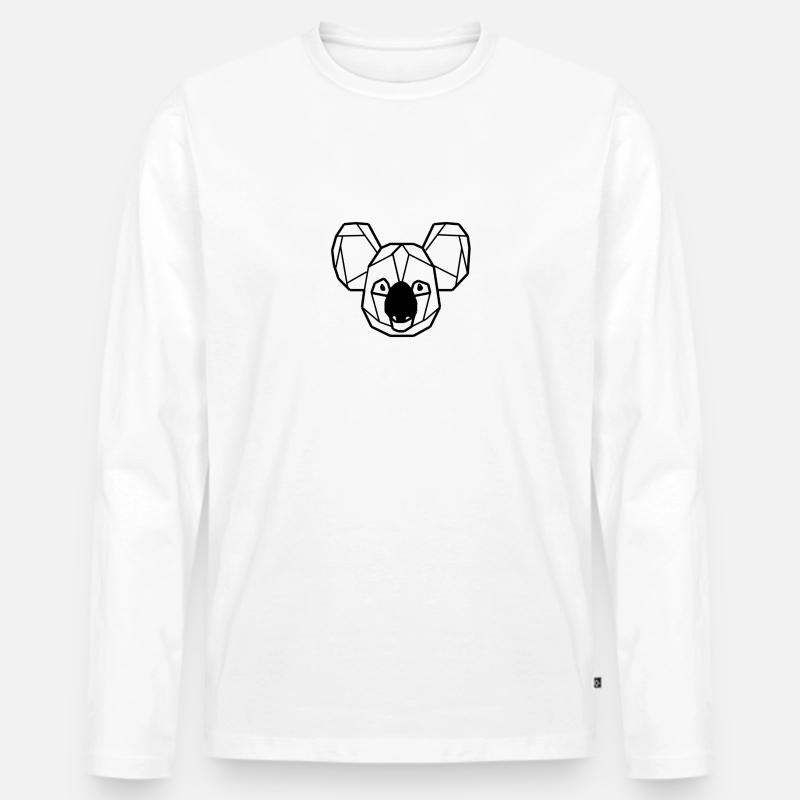 Koala Bär - Männer Premium Bio Langarmshirt - Weiß