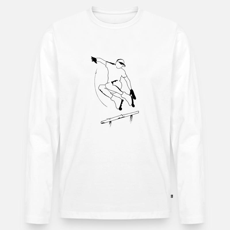 aggressive freestyle roller - Männer Premium Bio Langarmshirt - Weiß