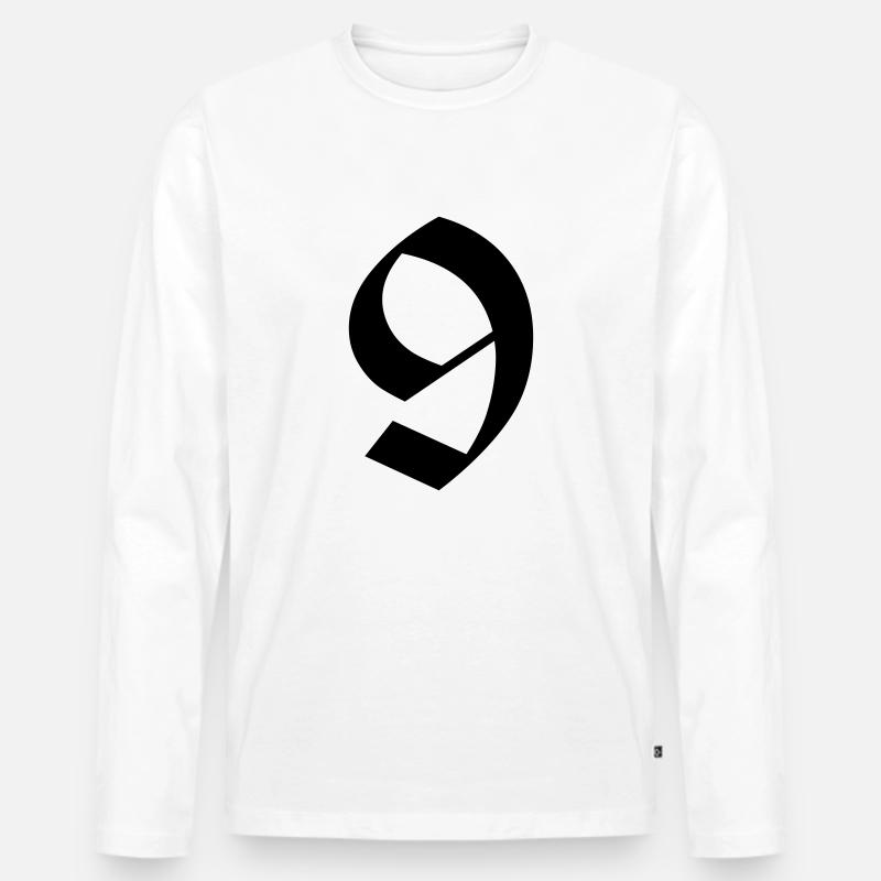 9 - Männer Premium Bio Langarmshirt - Weiß