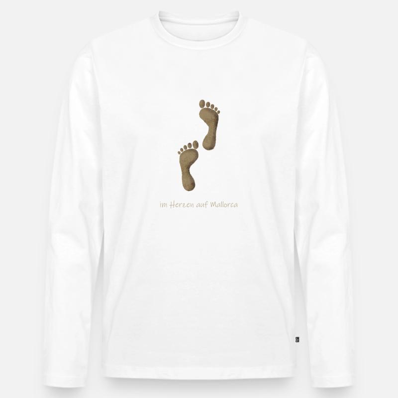Mallorca Sand - Männer Premium Bio Langarmshirt - Weiß
