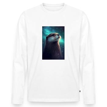 Otter Sea Otter Universe - Men's Premium Organic Long Sleeve Shirt - white - Front - Nico (187cm)