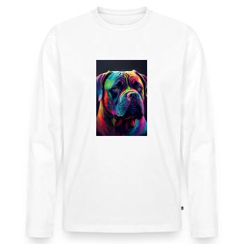 Cane Corso Italiano Dog Colorful - Men's Premium Organic Long Sleeve Shirt - white - Front - Nico (187cm)