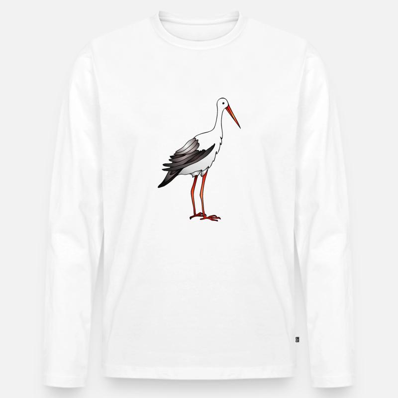Storchvogel - Männer Premium Bio Langarmshirt - Weiß
