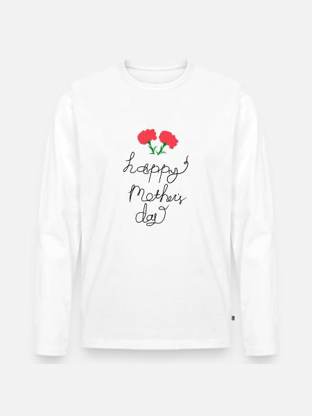 Happy mother's day handwritten lettering - Men's Premium Organic Long Sleeve Shirt - white