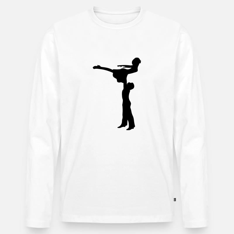 Dancing Dance Music - Männer Premium Bio Langarmshirt - Weiß