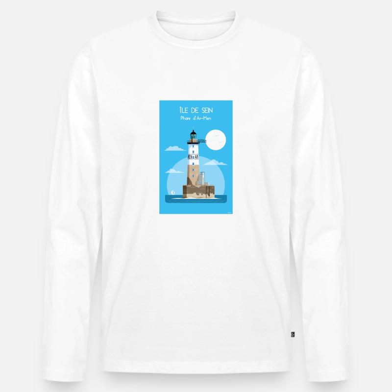 LEUCHTTURM AR-MEN - Männer Premium Bio Langarmshirt - Weiß