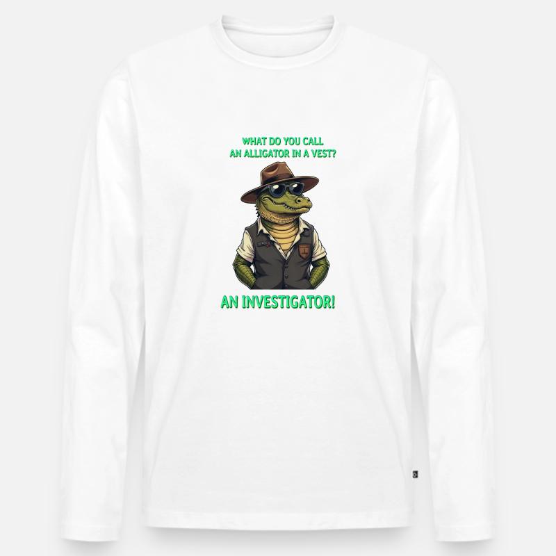 Ein Ermittler - Männer Premium Bio Langarmshirt - Weiß