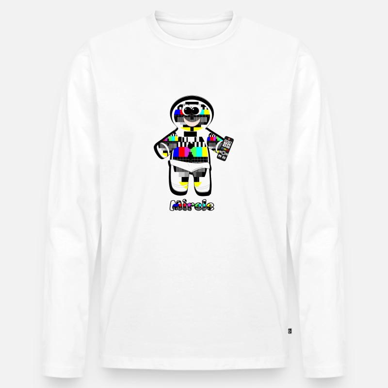 Mirele - Männer Premium Bio Langarmshirt - Weiß